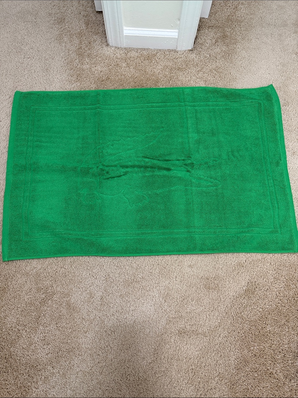 Green Lacoste Bath Towel Mat - Soft Absorbent Bath Mat